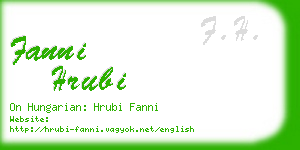 fanni hrubi business card